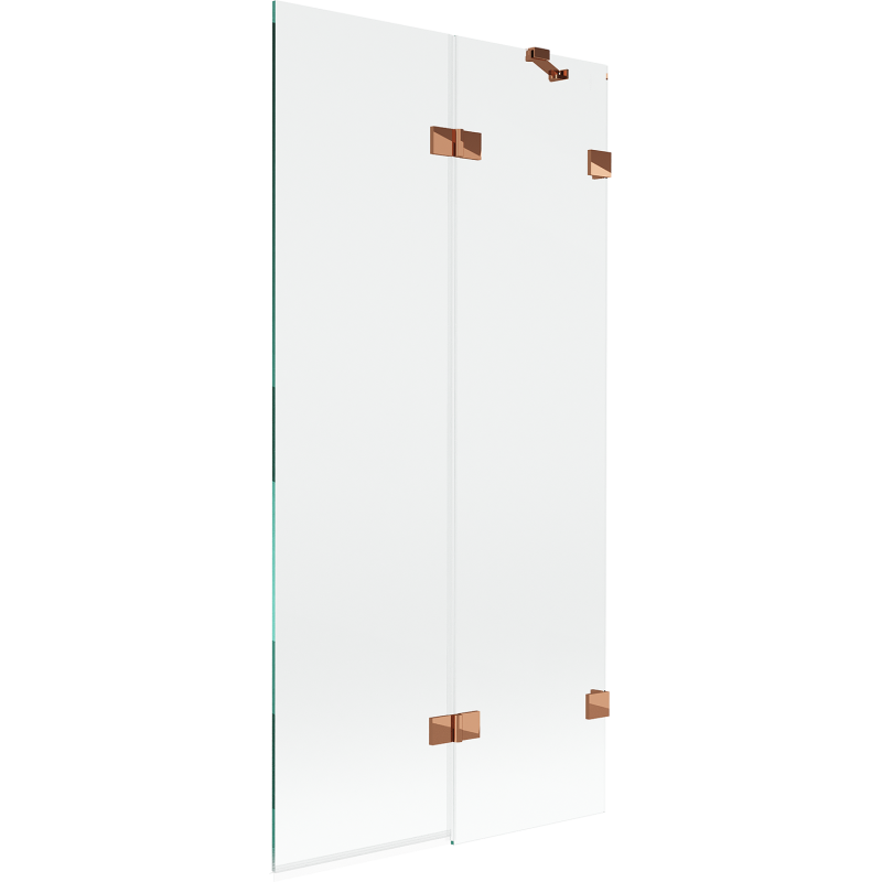 Mexen Lunar Duschtrennwand 2-flügelig rechts 90 x 150 cm, transparent, Roségold - 897-090-100-60-00-P