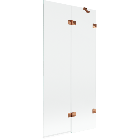Mexen Lunar Badewannenabtrennung 2-flügelig rechts 90 x 150 cm, transparent, Rosa Gold - 897-090-100-60-00-P