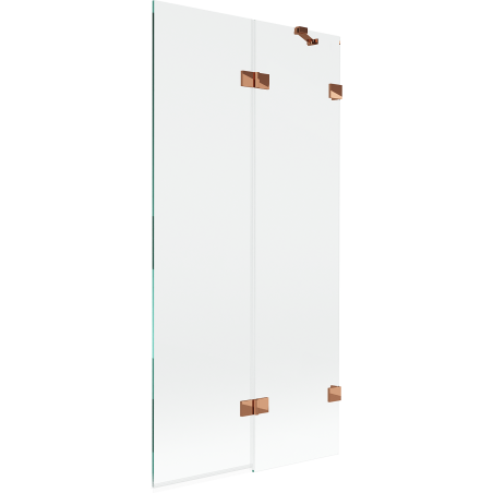 Mexen Lunar Duschtrennwand 2-flügelig rechts 90 x 150 cm, transparent, Roségold - 897-090-100-60-00-P
