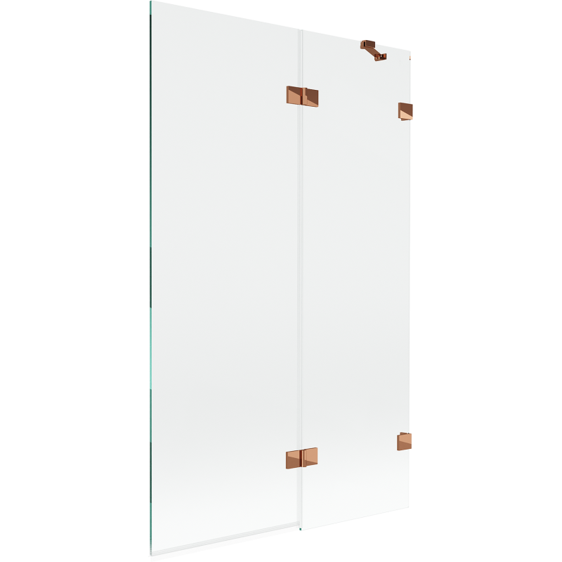 Mexen Lunar Duschabtrennung 2-flügelig rechts 110 x 150 cm, transparent, Roségold - 897-110-100-60-00-P