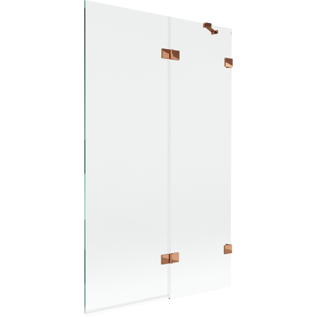 Mexen Lunar Duschabtrennung 2-flügelig rechts 110 x 150 cm, transparent, Roségold - 897-110-100-60-00-P