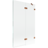 Mexen Lunar Duschabtrennung 2-flügelig rechts 110 x 150 cm, transparent, Roségold - 897-110-100-60-00-P