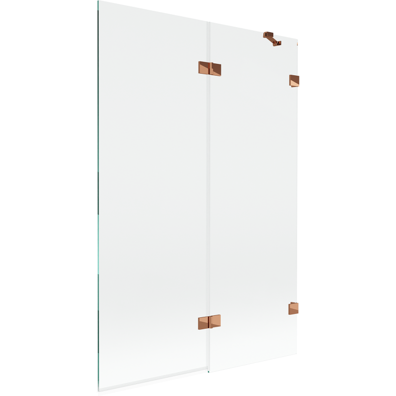 Mexen Lunar Duschwand 2-flügelig rechts 120 x 150 cm, transparent, Roségold - 897-120-100-60-00-P