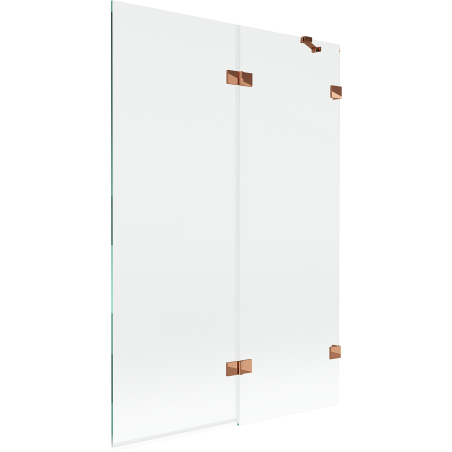 Mexen Lunar Duschwand 2-flügelig rechts 120 x 150 cm, transparent, Roségold - 897-120-100-60-00-P