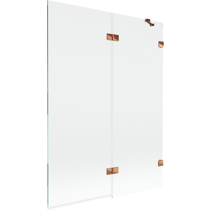 Mexen Lunar Duschabtrennung 2-flügelig rechts 130 x 150 cm, transparent, Roségold - 897-130-100-60-00-P