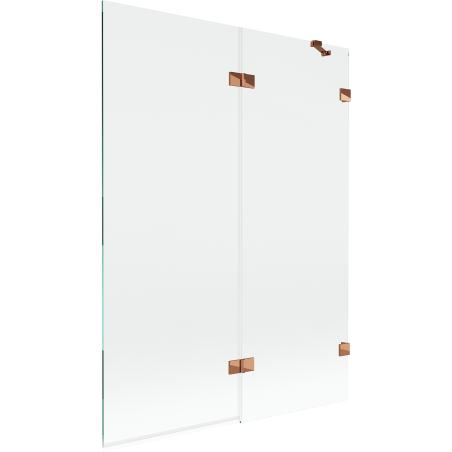 Mexen Lunar Duschabtrennung 2-flügelig rechts 130 x 150 cm, transparent, Roségold - 897-130-100-60-00-P