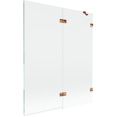 Mexen Lunar Duschwand 2-flügelig rechts 140 x 150 cm, transparent, Roségold - 897-140-100-60-00-P