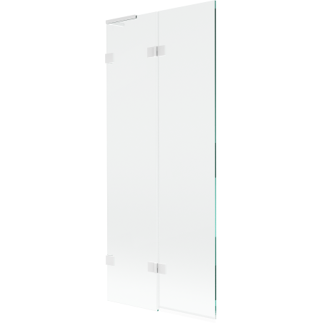 Mexen Lunar L Duschabtrennung 2-flügelig links 80 x 150 cm, transparent, weiß - 897L-080-100-20-00-L
