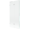 Mexen Lunar L Duschabtrennung 2-flügelig links 80 x 150 cm, transparent, weiß - 897L-080-100-20-00-L