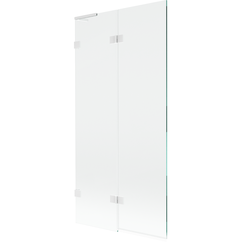 Mexen Lunar L Duschabtrennung links 2-teilig 90 x 150 cm, transparent, weiß - 897L-090-100-20-00-L