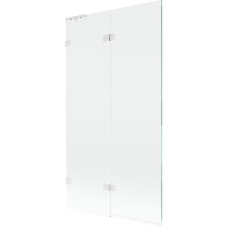 Mexen Lunar L Badewannenabtrennung 2-flügelig links 100 x 150 cm, transparent, weiß - 897L-100-100-20-00-L