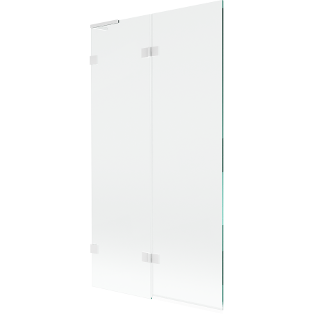 Mexen Lunar L Badewannenabtrennung 2-flügelig links 100 x 150 cm, transparent, weiß - 897L-100-100-20-00-L
