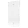 Mexen Lunar L Badewannenabtrennung 2-flügelig links 100 x 150 cm, transparent, weiß - 897L-100-100-20-00-L