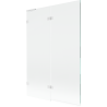 Mexen Lunar L Badewannenaufsatz 2-flügelig links 120 x 150 cm, transparent, weiß - 897L-120-100-20-00-L