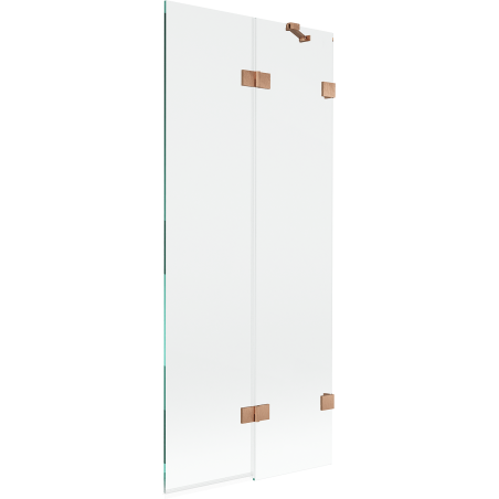 Mexen Lunar Duschabtrennung 2-flügelig rechts 80 x 150 cm, transparent, gebürstetes Kupfer - 897-080-100-65-00-P