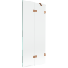 Mexen Lunar Duschabtrennung 2-flügelig rechts 80 x 150 cm, transparent, gebürstetes Kupfer - 897-080-100-65-00-P