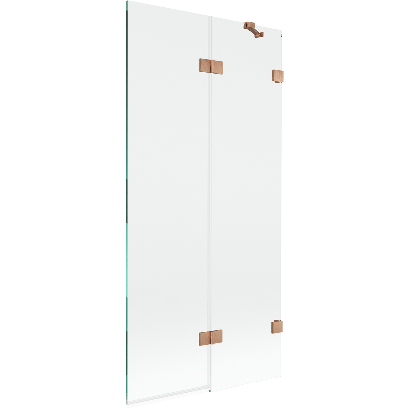 Mexen Lunar Duschwand 2-teilig rechts 90 x 150 cm, transparent, gebürstetes Kupfer - 897-090-100-65-00-P