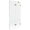 Mexen Lunar Duschwand 2-teilig rechts 90 x 150 cm, transparent, gebürstetes Kupfer - 897-090-100-65-00-P