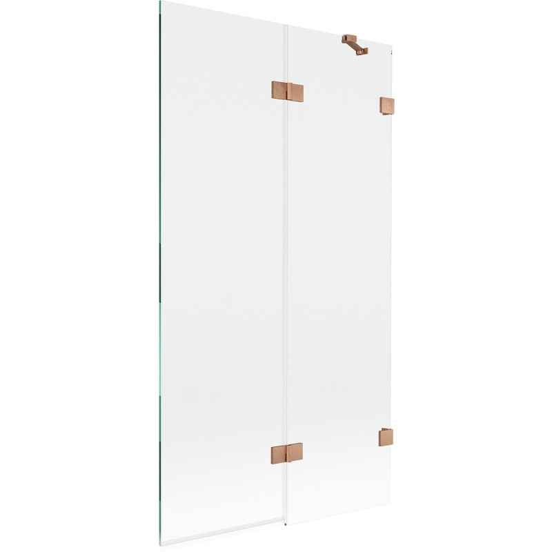 Mexen Lunar 2-flügelige Badewannenabtrennung rechts 100 x 150 cm, transparent, gebürstetes Kupfer - 897-100-100-65-00-P