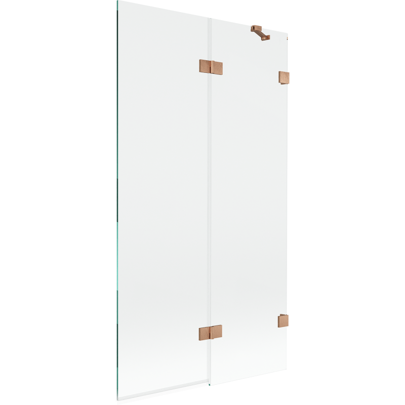 Mexen Lunar Duschabtrennung 2-flügelig rechts 100 x 150 cm, transparent, gebürstetes Kupfer - 897-100-100-65-00-P