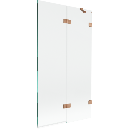 Mexen Lunar 2-flügelige Badewannenabtrennung rechts 100 x 150 cm, transparent, gebürstetes Kupfer - 897-100-100-65-00-P