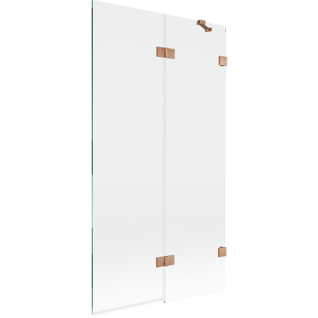 Mexen Lunar Duschabtrennung 2-flügelig rechts 100 x 150 cm, transparent, gebürstetes Kupfer - 897-100-100-65-00-P