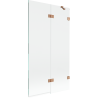 Mexen Lunar 2-flügelige Badewannenabtrennung rechts 100 x 150 cm, transparent, gebürstetes Kupfer - 897-100-100-65-00-P