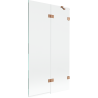 Mexen Lunar Duschabtrennung 2-flügelig rechts 100 x 150 cm, transparent, gebürstetes Kupfer - 897-100-100-65-00-P