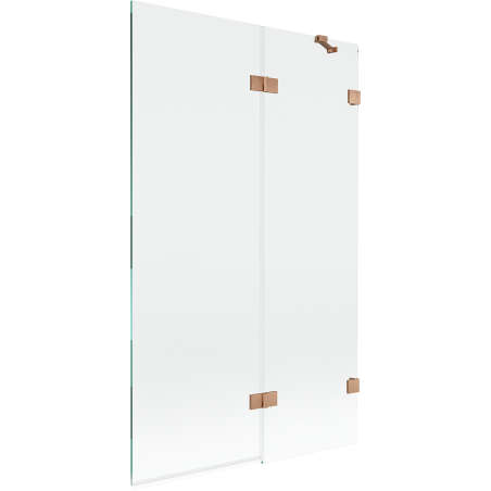 Mexen Lunar Duschabtrennung, 2-flügelig, rechts, 110 x 150 cm, transparent, gebürstetes Kupfer - 897-110-100-65-00-P