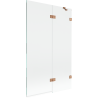 Mexen Lunar Duschabtrennung, 2-flügelig, rechts, 110 x 150 cm, transparent, gebürstetes Kupfer - 897-110-100-65-00-P