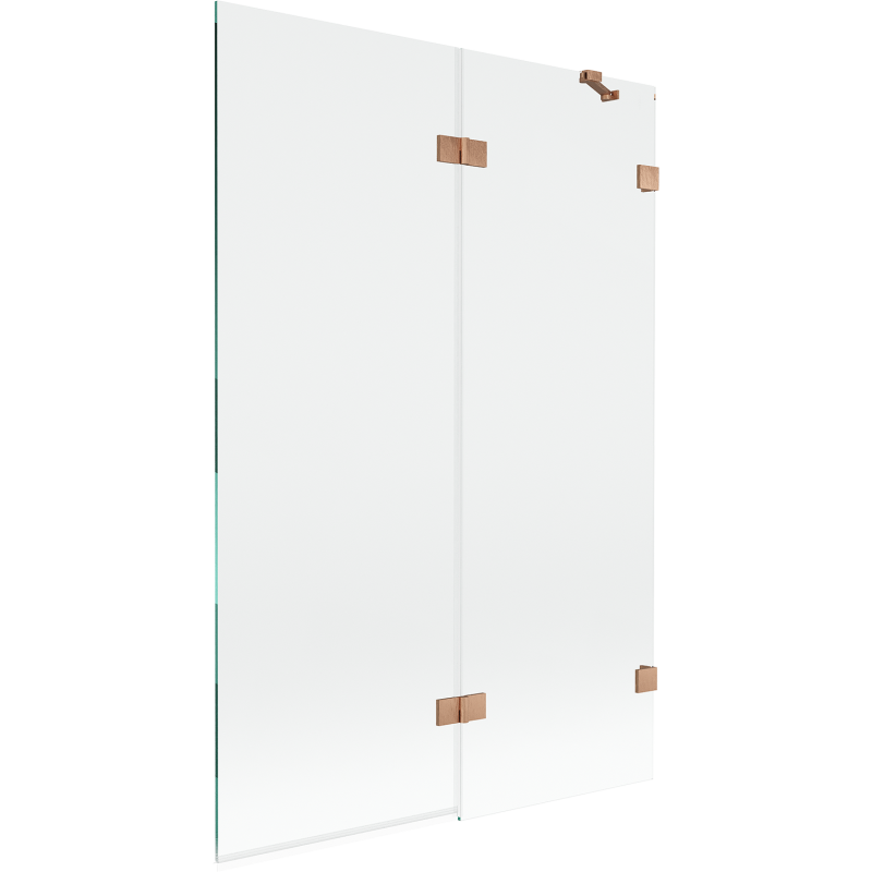 Mexen Lunar Duschwand 2-flügelig rechts 120 x 150 cm, transparent, gebürstetes Kupfer - 897-120-100-65-00-P