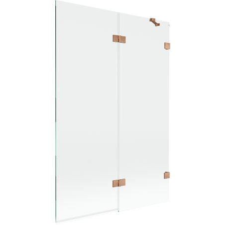 Mexen Lunar Duschwand 2-flügelig rechts 120 x 150 cm, transparent, gebürstetes Kupfer - 897-120-100-65-00-P