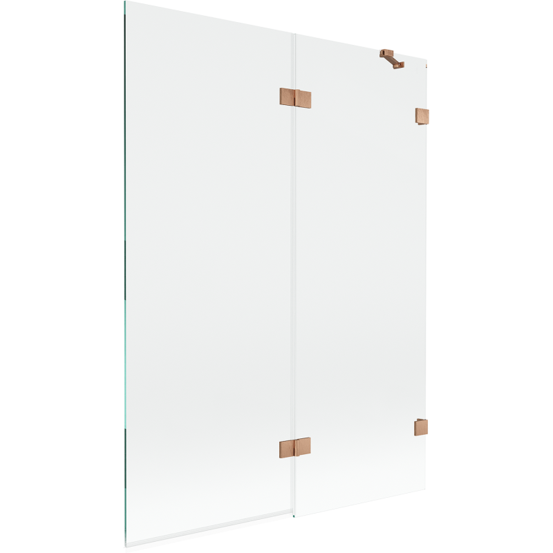 Mexen Lunar Duschwand, 2-flügelig, rechts, 130 x 150 cm, transparent, gebürstetes Kupfer - 897-130-100-65-00-P