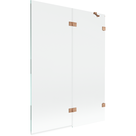Mexen Lunar Duschwand, 2-flügelig, rechts, 130 x 150 cm, transparent, gebürstetes Kupfer - 897-130-100-65-00-P