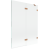 Mexen Lunar Duschwand, 2-flügelig, rechts, 130 x 150 cm, transparent, gebürstetes Kupfer - 897-130-100-65-00-P