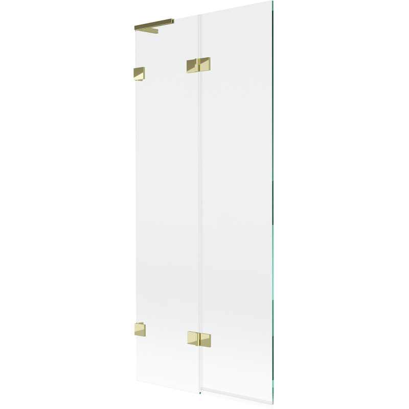 Mexen Lunar L Badewannenabtrennung 2-flügelig links 80 x 150 cm, transparent, gold - 897L-080-100-50-00-L