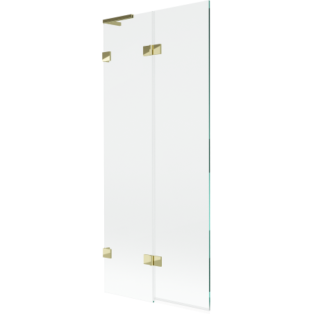 Mexen Lunar L Badewannenabtrennung 2-flügelig links 80 x 150 cm, transparent, gold - 897L-080-100-50-00-L