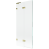 Mexen Lunar L Badewannenabtrennung 2-flügelig links 80 x 150 cm, transparent, gold - 897L-080-100-50-00-L