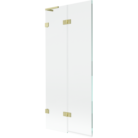 Mexen Lunar L Badewannenfaltwand 2-flügelig links 80 x 150 cm, transparent, gebürstetes Gold - 897L-080-100-55-00-L