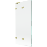 Mexen Lunar L Badewannenfaltwand 2-flügelig links 80 x 150 cm, transparent, gebürstetes Gold - 897L-080-100-55-00-L