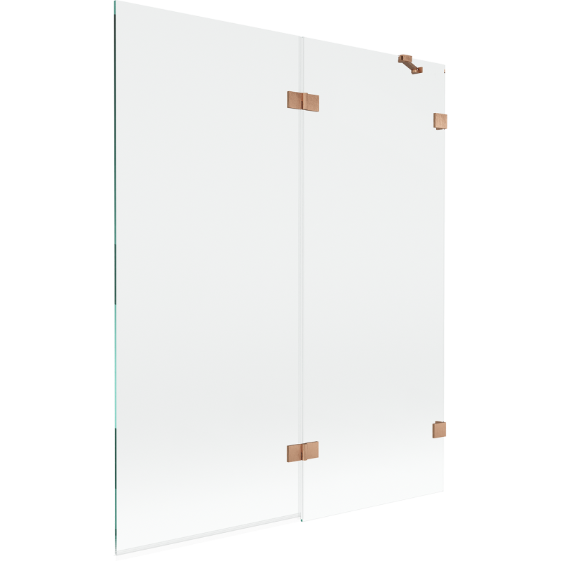 Mexen Lunar Duschabtrennung 2-flügelig rechts 140 x 150 cm, transparent, gebürstetes Kupfer - 897-140-100-65-00-P