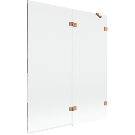 Mexen Lunar Duschabtrennung 2-flügelig rechts 140 x 150 cm, transparent, gebürstetes Kupfer - 897-140-100-65-00-P