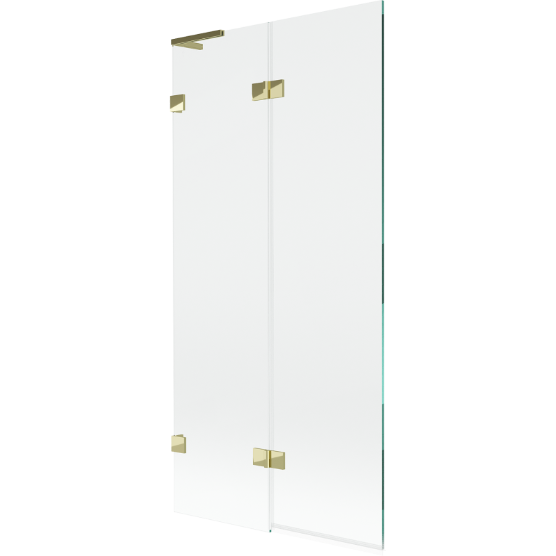 Mexen Lunar L Wannenaufsatz 2-teilig links 90 x 150 cm, transparent, gold - 897L-090-100-50-00-L