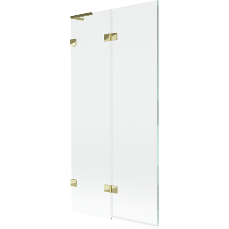 Mexen Lunar L Wannenaufsatz 2-teilig links 90 x 150 cm, transparent, gold - 897L-090-100-50-00-L