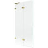 Mexen Lunar L Wannenaufsatz 2-teilig links 90 x 150 cm, transparent, gold - 897L-090-100-50-00-L