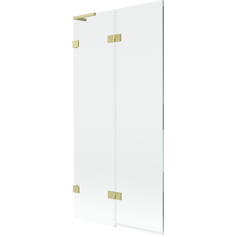 Mexen Lunar L Duschabtrennung 2-flügelig links 90 x 150 cm, transparent, gebürstet gold - 897L-090-100-55-00-L