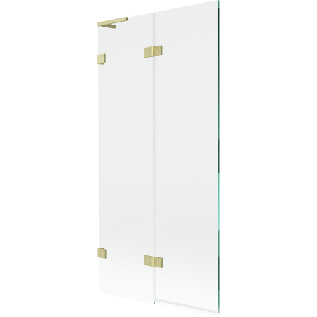 Mexen Lunar L Duschabtrennung 2-flügelig links 90 x 150 cm, transparent, gebürstet gold - 897L-090-100-55-00-L