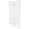 Mexen Lunar L Duschabtrennung 2-flügelig links 90 x 150 cm, transparent, gebürstet gold - 897L-090-100-55-00-L