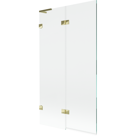 Mexen Lunar L Badewannen-Faltwand 2-flügelig links 100 x 150 cm, transparent, gold - 897L-100-100-50-00-L