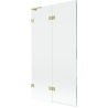 Mexen Lunar L Badewannenfaltwand 2-teilig links 100 x 150 cm, transparent, gebürstetes Gold - 897L-100-100-55-00-L